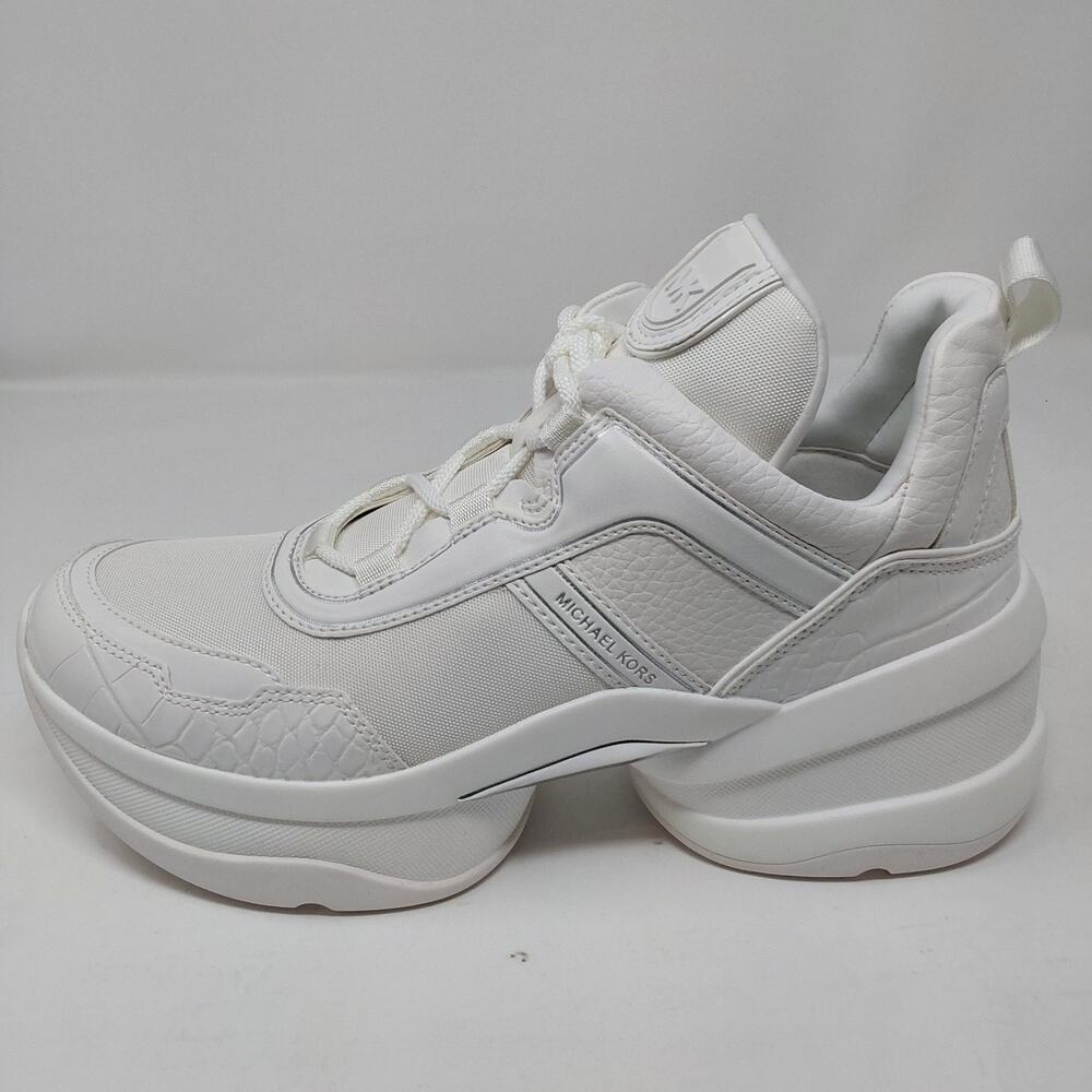 Michael Kors Olympia Trainer Optic White Chunky Sneakers Womens 10 49F4OLFS1D - Picture 14 of 16